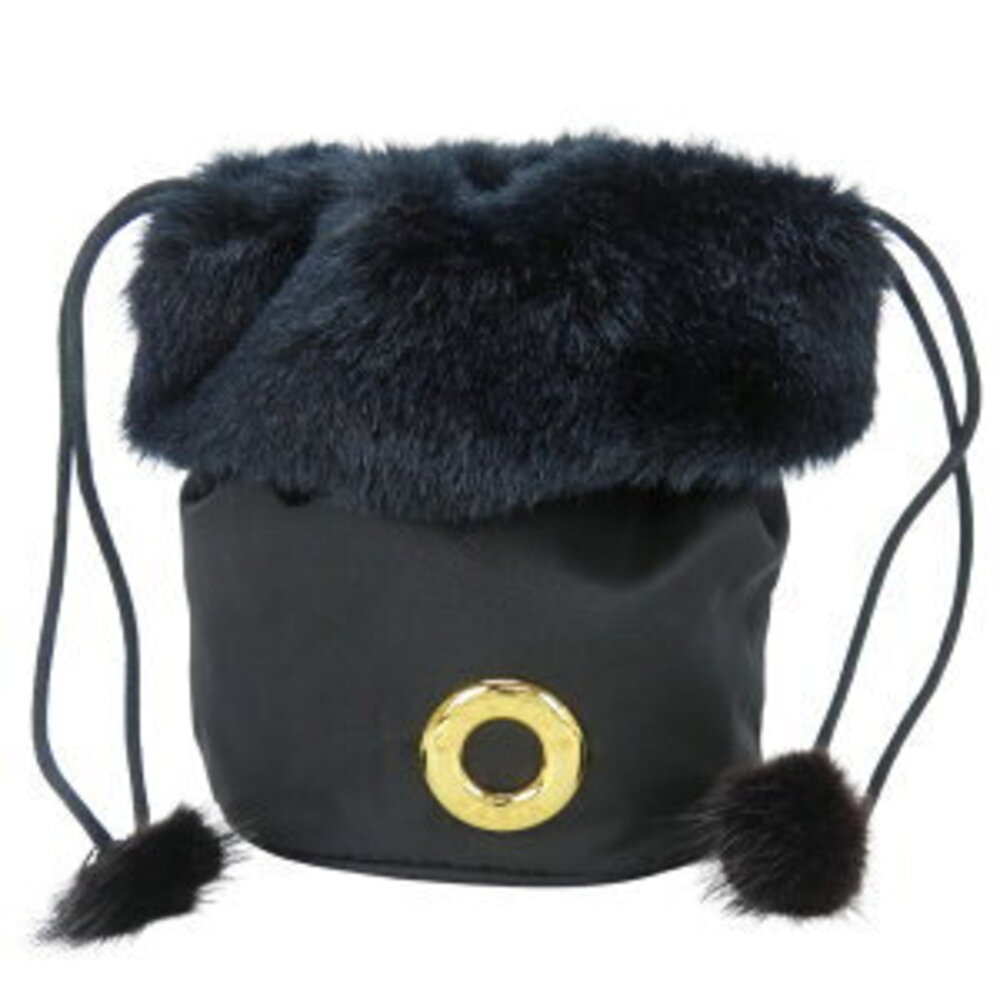 Celine Drawstring Pouch Fur Black Logo Circle - Picture 9 of 9